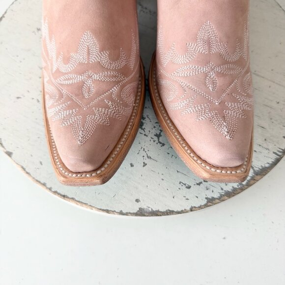 Lane LEXINGTON Womens Pink Cowboy Boots 7 Western Cowgirl Mid Calf Pointed Toe - Picture 6 of 11